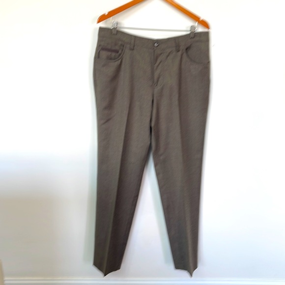 Boss Hugo Boss Men's Virgin Wool Pants Flat Front Patch Rear Pockets Size 36R - Picture 2 of 16